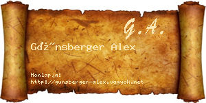 Günsberger Alex névjegykártya